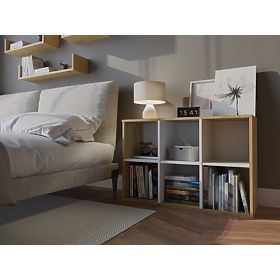 Polica Malax MINI 2X3 HRAST ARTISAN BELA