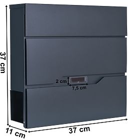 Poštni nabiralnik za pisma Vidar antracit z napisi