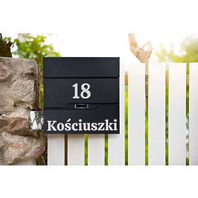 Poštni nabiralnik za pisma Vidar črna z napisi
