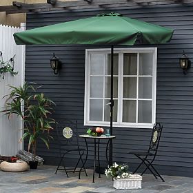 Pravokotni velik zunanji nagibni zložljivi senčnik z zeleno ročico 200 x 140 cm, MultiGarden