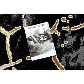 Preproga ALLURE 1967 Marmor - Strukturna, stilna, glamurozna črna / zlata, F.H.Kabis