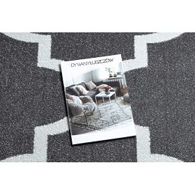 Preproga SKETCH - F730 vzorec Maroški detelj, Mreža siva / bela, F.H.Kabis