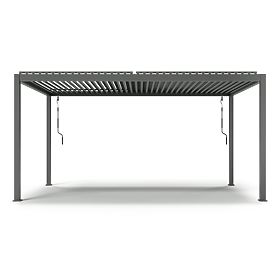 Prostoje postavljena vrtna pergola Antilla iz aluminija, 5x3 m, bioklimatska, premične lamele, antra