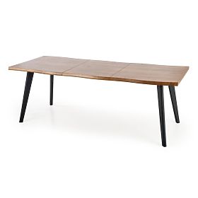 Raztegljiva miza DICKSON 120-180/80 cm, plošča - naravna, noge - črne (2p=1ks), Halmar