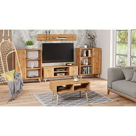 Regal omara Fondi zlati hrast, skandinavski