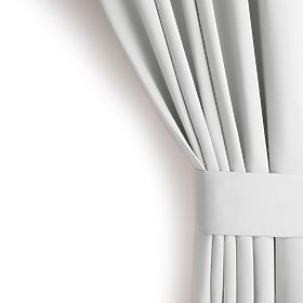 RESTILO zavesa BLACKOUT barva bela, trak za pritrditev, klasični slog, srebrne obročki, material bl