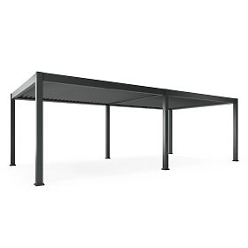 Samostoječa vrtna pergola Lumera iz aluminija, 4x8 m, bioklimatska, LED osvetlitev, električna