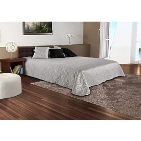 Satenasta pregrinjala Verona + prevleke za blazine - srebrno siva 220x240 cm