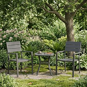 Set 2 vrtnih stolov za teraso balkon jeklo HDPE sivi MultiGarden, MultiGarden