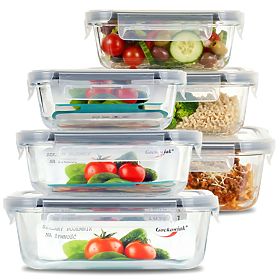Set 6 steklenih posod za živila AMALFI