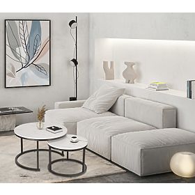 Set dveh klubske mizice Galen Beli Marmor