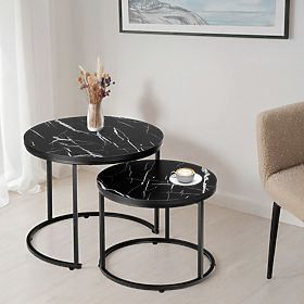 Set dveh loft mizic Galen Small Črni Marmor, Halmar