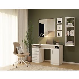 Stenska polica COBI 1X3 - Moderna stenska polica 3 predelki mat bela