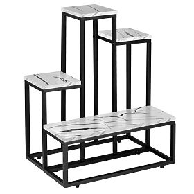 Stojalo za rože ANTIRES beli marmor kovinsko