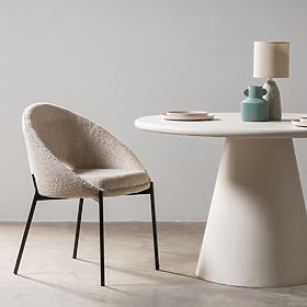 Stol s odprtino v naslonjalu Luigi bež/črne noge, lectus