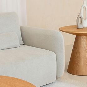 Stranska miza Abisko, 60 cm, okrogla, naravni hrastov furnir, lectus