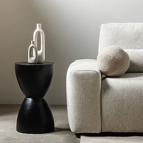 Stranska miza Lavia 35 cm, črna, mangov les, lectus