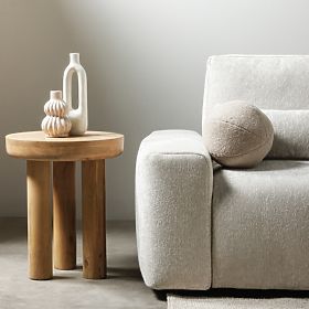 Stranska miza Limali 50 cm, okrogla, mangov les, zaobljene oblike, lectus