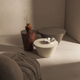 Stranska mizica Eclipso, 40 cm, bordo-rjava, sijajna