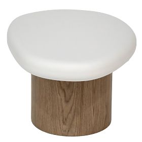 Stranska mizica Floe 50 cm, bela/oreh