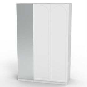 Trodverna omara Neroli, ogledalo/panel lok, bela