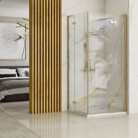 Tuš kabina REA Hugo Double 100x100 Zlato Krtačeno, Rea