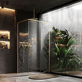 Tuš kabina SOLAR ZLATA Krtačena 120x90, Rea