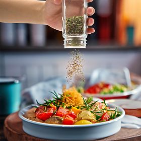 Večstopenjsko stojalo za začimbe ENELDO 24 kozarčkov + 72 nalepk