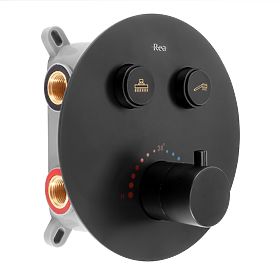 Vgradni tuš set s termostatom LUNGO Črna + BOX, Rea