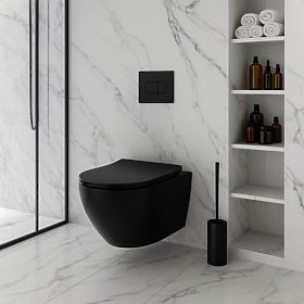 Viseča WC školjka Rea Carlo Mini Tornado NF ČRNA MAT, Rea