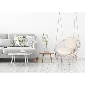 Viseči stol Bocianovo gnezdo TOGO s krem blazinami