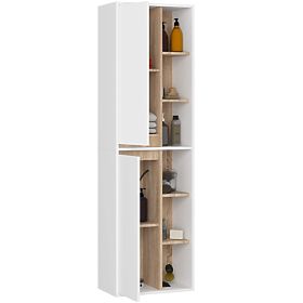 STENSKA KOPALNIŠKA OMARICA VAMI W50 2D 6P BELA / HRAST SONOMA