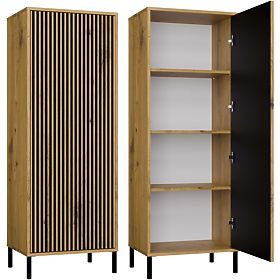 Vitrina KAMARO 1DD SLIM HRAST ARTISAN Lamelna Sprednja Plošča