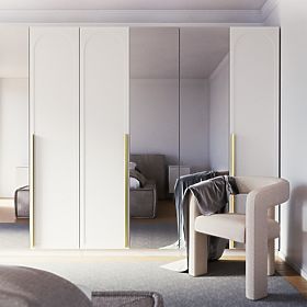 Vrata za omaro Neroli, 45,6 cm, obločna polnitev, bela, leva, lectus