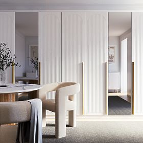 Vrata za omaro Neroli, 45,6 cm, obločne utore, bela, desna, lectus