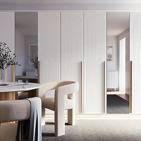 Vrata za omaro Neroli, 45,6 cm, obločne utore, bela, desna, lectus