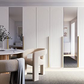 Vrata za omaro Neroli, 45,6 cm, obločne utore, bela, leva, lectus