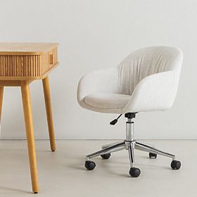 Vrtljiv stol Oti, kremna/kromirane noge