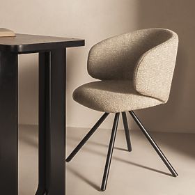 Vrtljiv stol Pearl mocha, črne noge, lectus