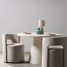 Vrtljiv stol Raval bež, žamet, zaobljen