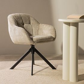 Vrtljiv stol Santos svetlo bež/črne noge