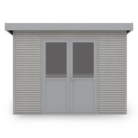 Vrtna hiška Ardena 3x3 m 9 m², temno siva, kompozitni les, aluminij, enostavna montaža