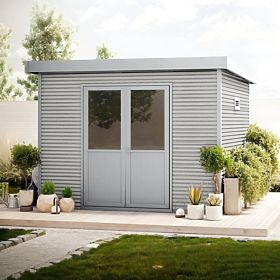 Vrtna hiška Ardena 3x3 m 9 m², temno siva, kompozitni les, aluminij, enostavna montaža