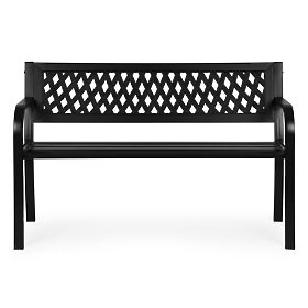 Vrtna klop s mrežastim naslonom 120x50 cm kovinska parkovna črna MultiGarden, MultiGarden
