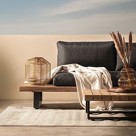 Vrtna kotna sedežna garnitura s stolom Borgo, akacijev les FSC, videz tika, siva