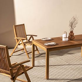 Vrtna miza Familis, 160 cm, videz tikovine, evkaliptov les FSC, lectus