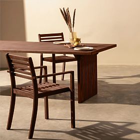 Vrtna miza Familis ll, 240 cm, evkaliptov les FSC, temno rjava, lectus