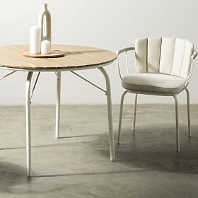 Vrtna miza Fioli okrogla 100 cm, akacijev les FSC, bela