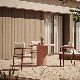 Vrtna miza Vibonis 100 cm, okrogla, cementna, terakota