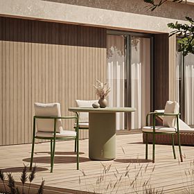 Vrtna miza Vibonis 100 cm, okrogla, cementna, zelena